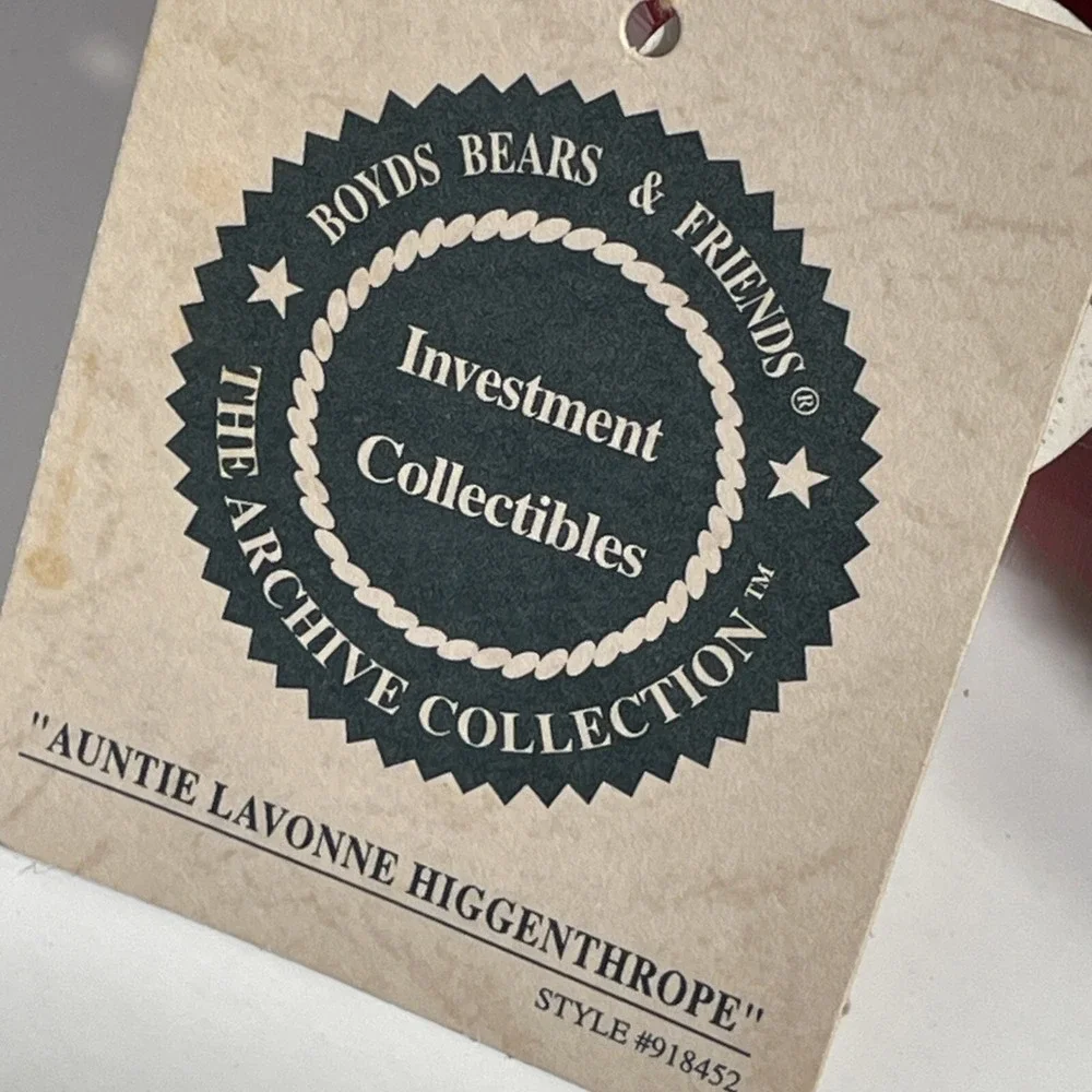 NWT 1999 BOYDS‎ BEAR COLLECTION AUNTIE LAVONNE HIGGENTHROPE  #918452 12